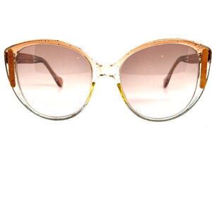 Collezione Bazaar Hearst Brown Oval Sunglasses Japan Frames Only H2281